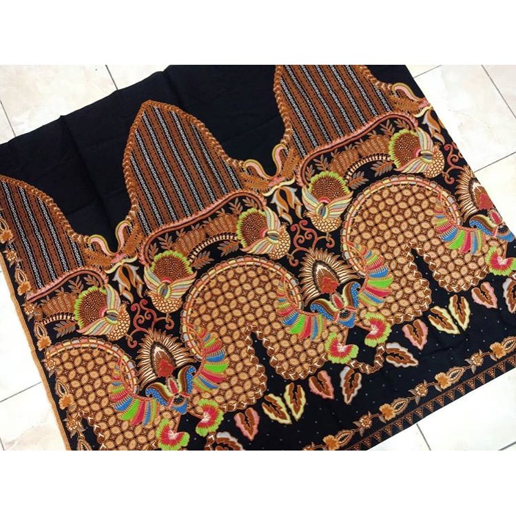 Batik solo pager Kawung bunga matahari hijau AB1