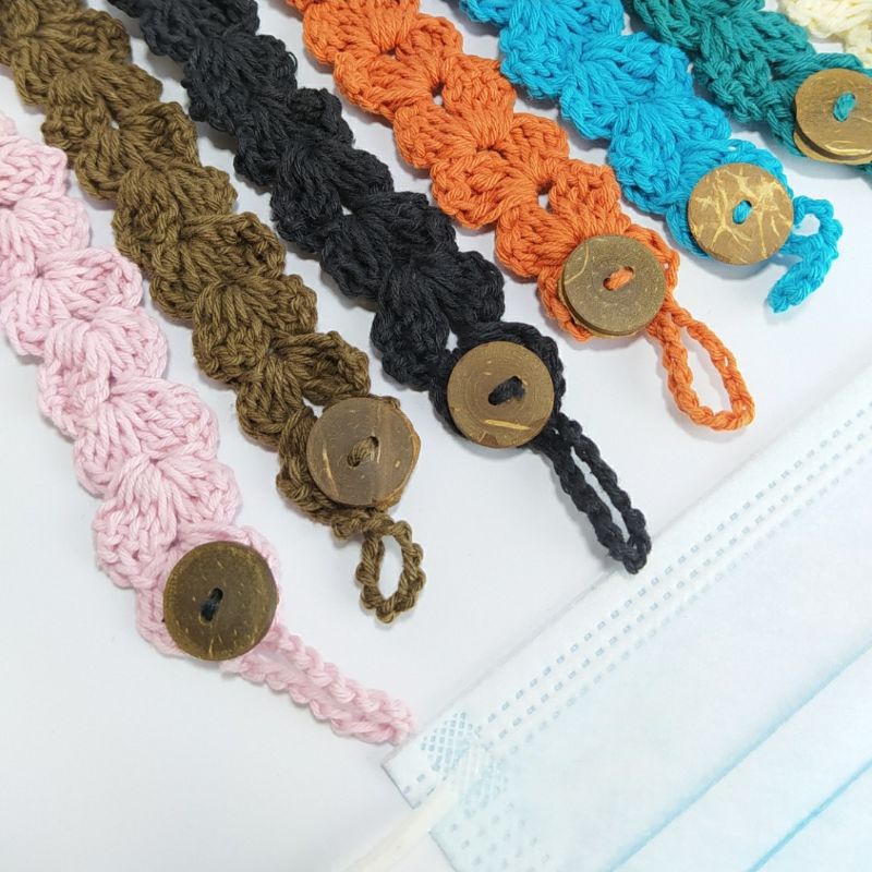 Konektor pengait strap Rajut Masker Hijab