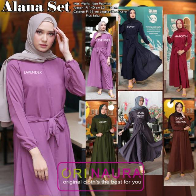 ALANA SET SETELAN GAMIS MUSLIM ORI BY NAURA