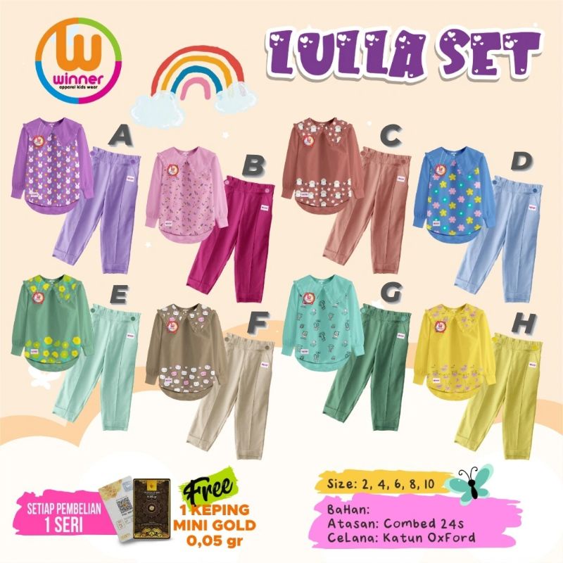 Setelan Lulla Winner / Setelan Anak Perempuan / Lulla Set / Setelan Lulla by Winnerbell
