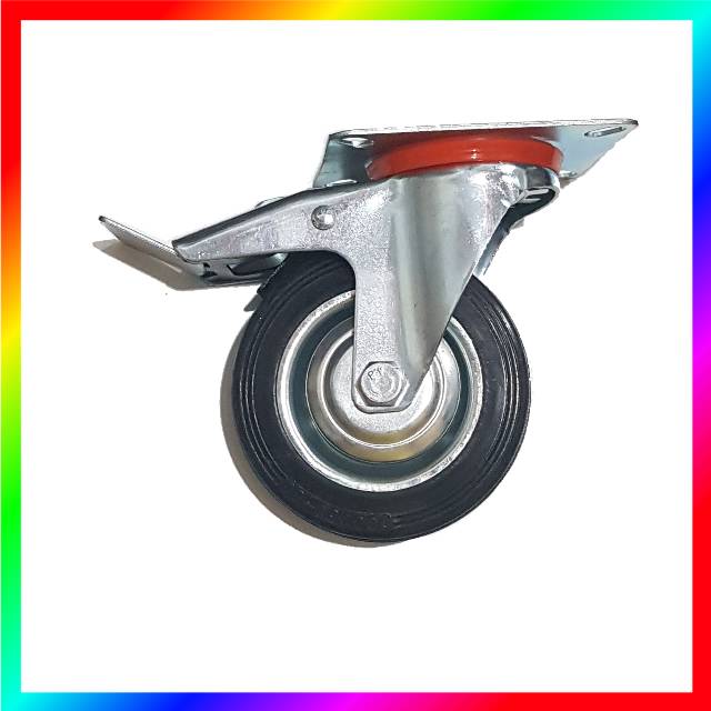 Roda caster kaster etalase troli karet 4&quot; REM