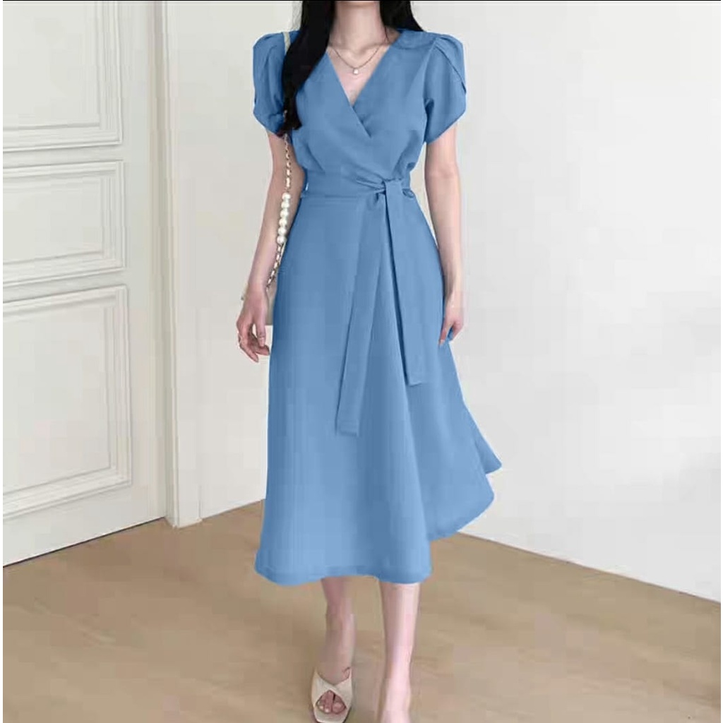 [MCFK] Dress Davia / Dress Wanita Korea / Dress Pesta / Fashion Wanita / Longdress / Gaun Wanita