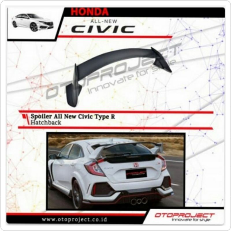 Spoiler Civic Turbo Hatcback 2016 ON Model Type R