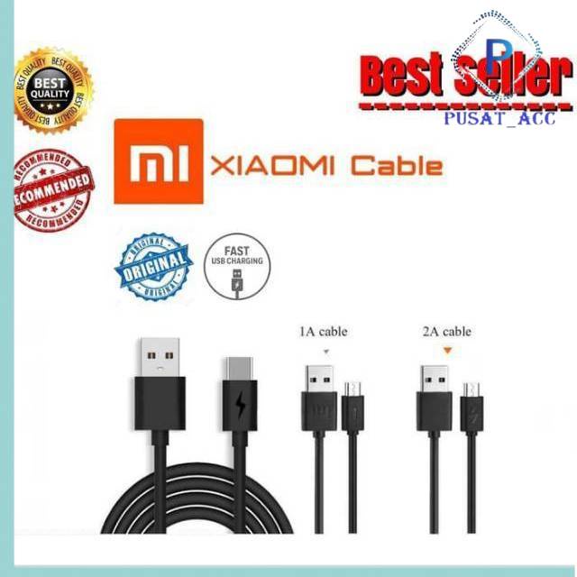 Xiaomi Cable Data Charging Kabel Xiaomi Original Logo Petir Fast Charging