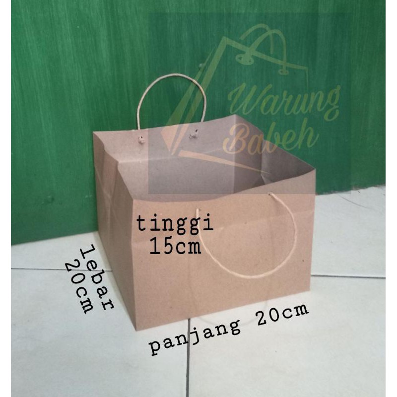 

paperbag snack goodie bag, kue 20x20x15 cm
