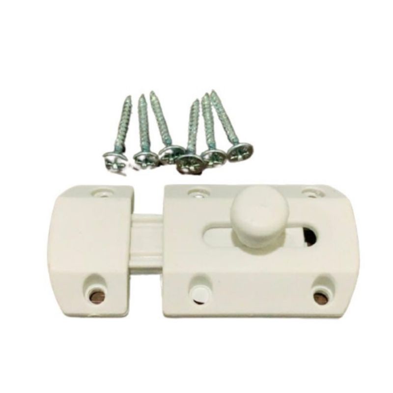 Grendel Pintu Plastik Toilet / Slot PVC Pintu Kamar Mandi