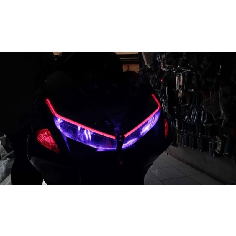 Lampu LED DRL running 30CM alis mobil motor 2warna model slim 12volt waterprof harga sepasang