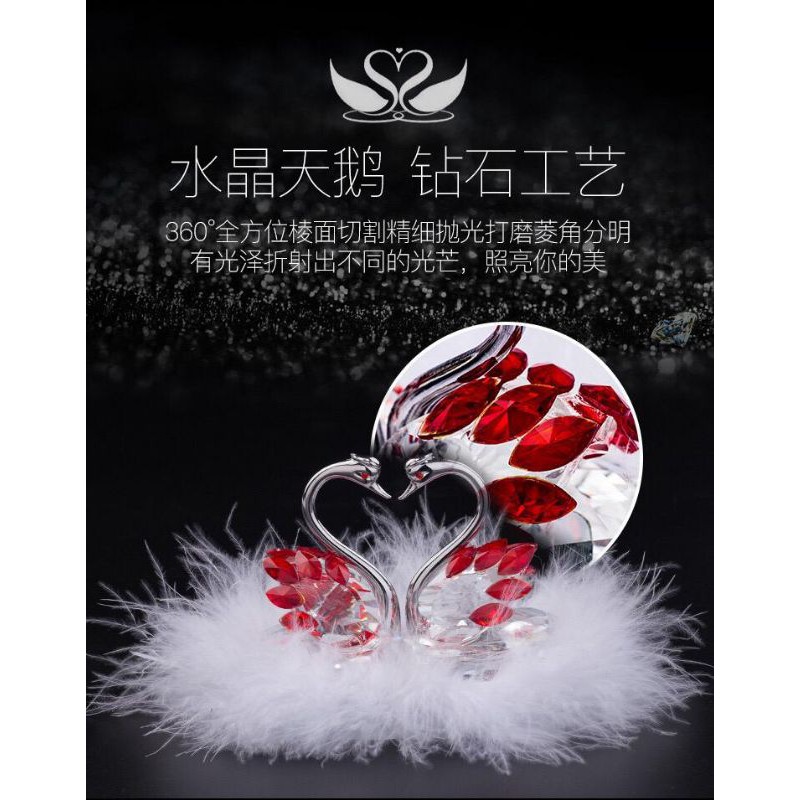 parfume mobil swan merah parfume swan hiasan dasbord mobil swan angsa blink Pajangan Tempat Parfum Mobil COUPLE angsan CRYSTAL