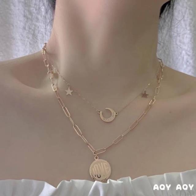 Promo perhiasan kalung / aksesories kalung / kalung titanium fashion wanita / anti luntur dan karat