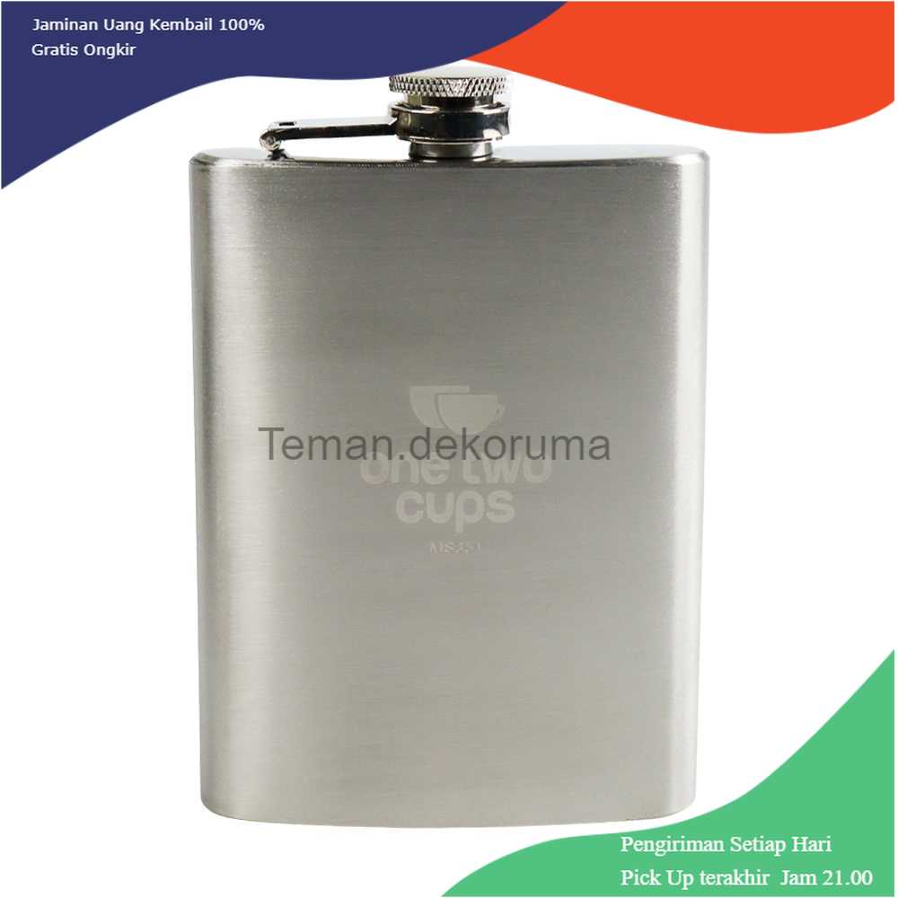 TD-DPR One Two Cups Botol Minum Wine Flask Bentuk Kotak 8oz - MS351