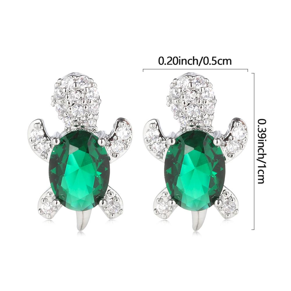 Anting Tusuk Nanas Oval Pernikahan Multicolor Turtle Shaped