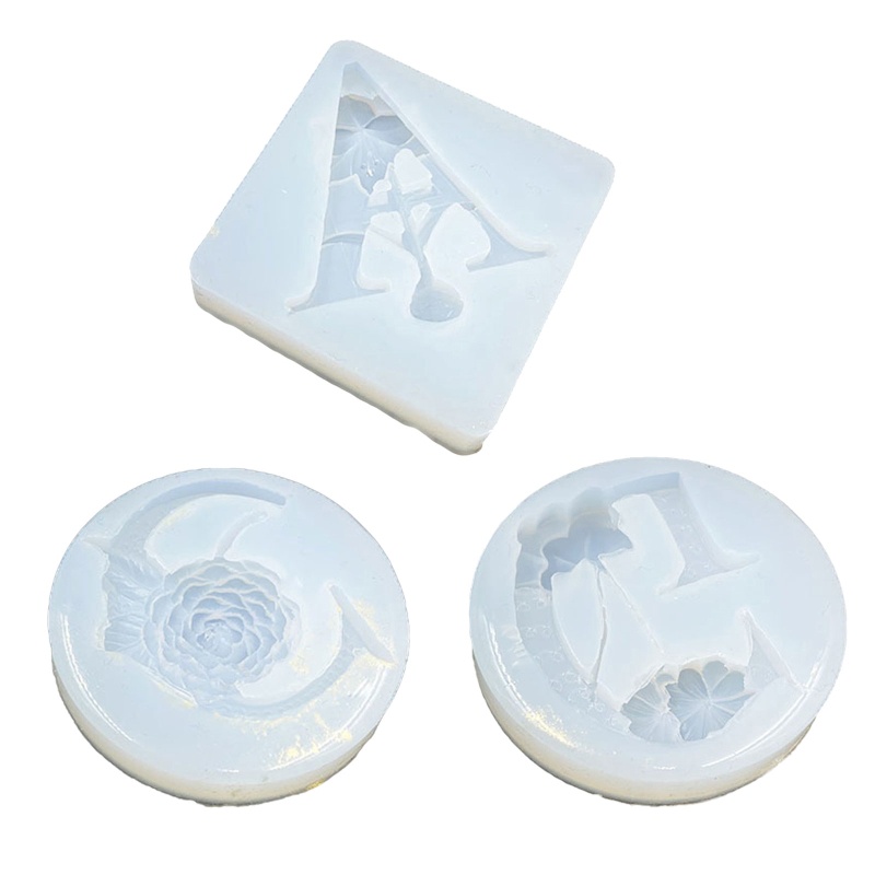 Siy Cetakan Epoksi Handmade Diy Bentuk Huruf Alfabet / Bunga Bahan Silikon Untuk Hadiah Ulang Tahun