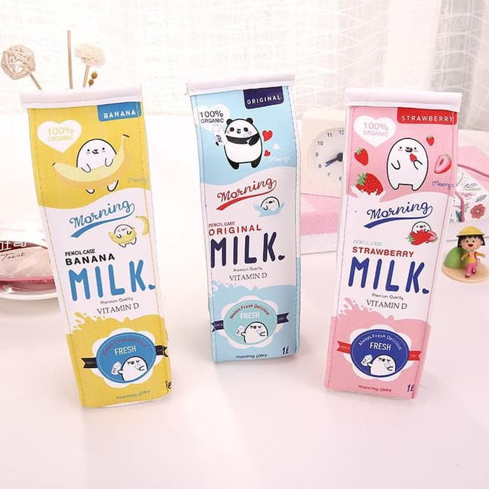 

Kotak Pensil Bentuk Kotak Susu - Pink