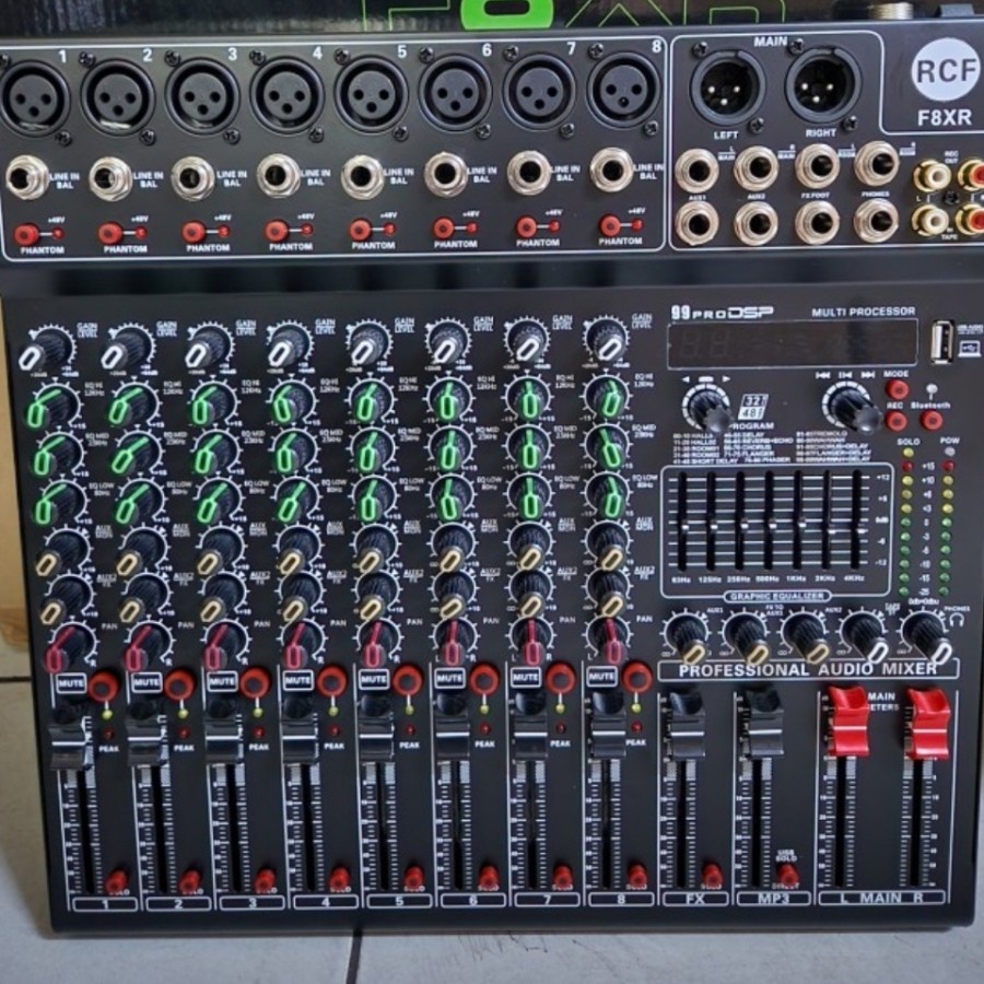 Mixer audio rcf f8xr F 8 XR 8CH soundcard F 8XR effect reverb