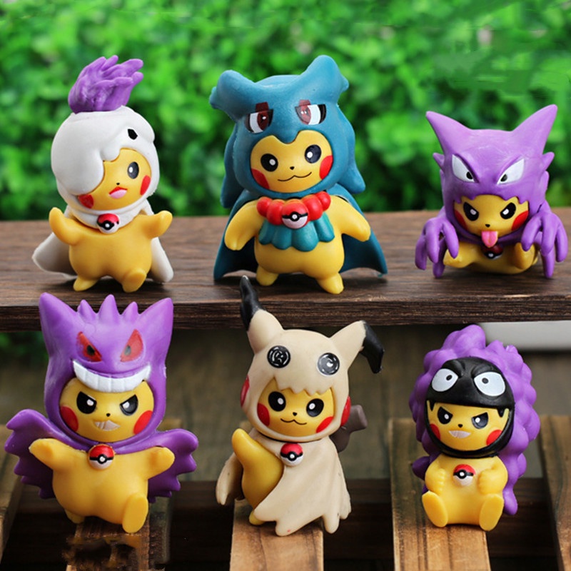 6pcs / Set Mainan Action Figure Pokemon Pikachu Bahan PVC Untuk Dekorasi / Hadiah Anak