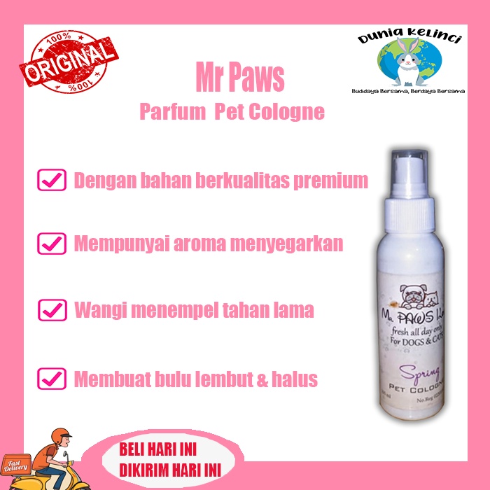 Parfum Kucing Anjing Mr Paws 100 ml Pet Cologne