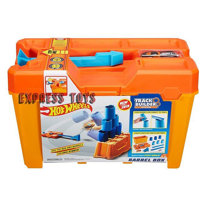 hot wheels track builder barrel box new for 2019 original