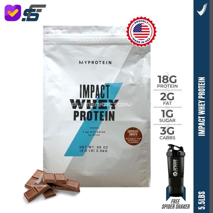 MYPROTEIN IMPACT WHEY PROTEIN 5.5 LBS 2.5 KG FREE SHAKER