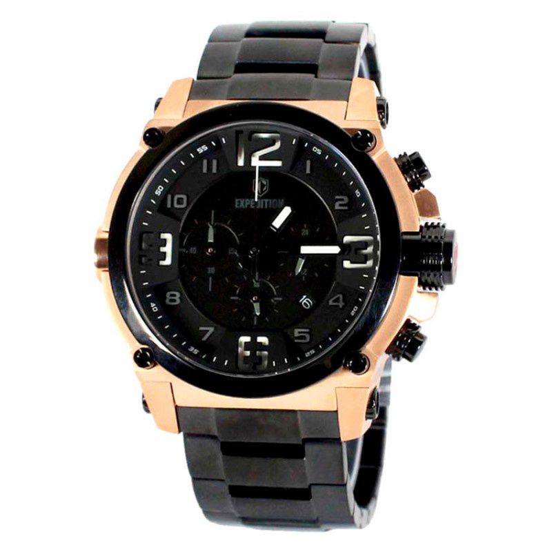 JAM TANGAN PRIA EXPEDITION E6605/e6605 ROSE GOLD BLACK