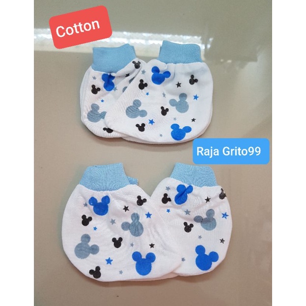 1 Set Sarung Tangan Bayi STK Baby / Sarung tangan kaki Bayi Premium Katun / 1 setel kaos tangan kaki cotton