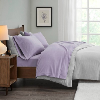 Two Tone Bedcover ROMANTIC Ungu Lilac Lavender x Abu katun jepang BTS