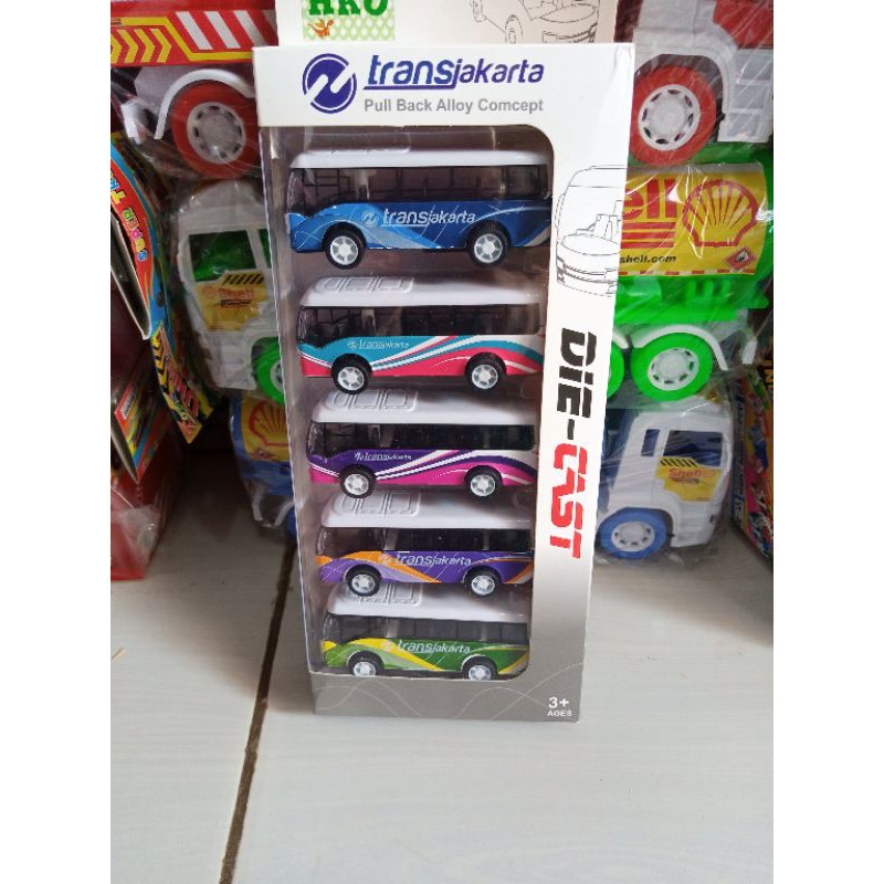 mainan diecast bis Transjakarta isi 5