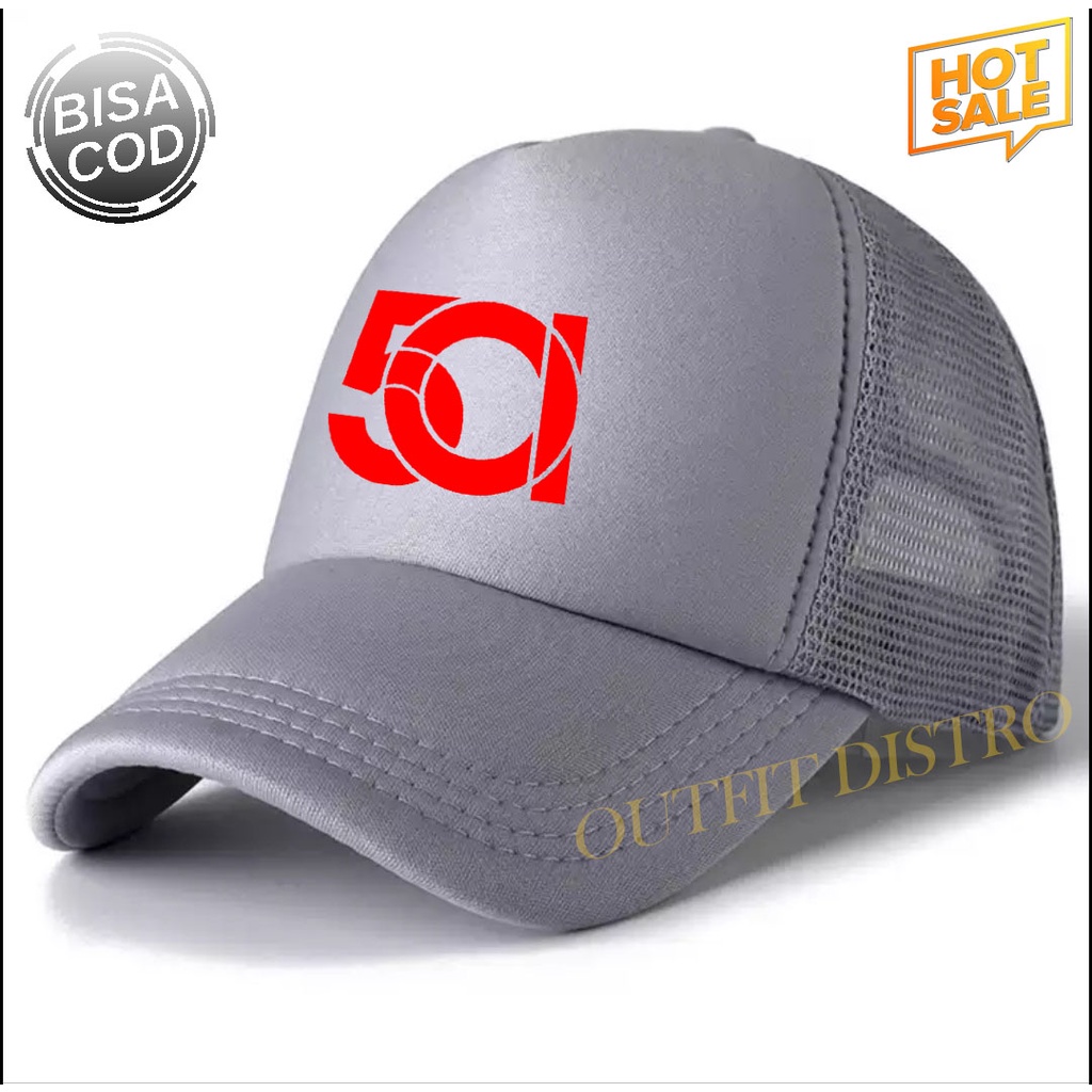 COD Topi distro 501 Pria Wanita Terkeren Logo Merah Premium Quality - Topi Trucker Jaring Good Quali