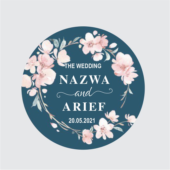 

1 pack (isi 60 pcs) Sticker Stiker Label Bulat Souvenir Pernikahan Wedding 61321
