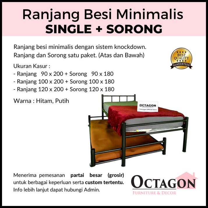 Ranjang Besi Minimalis + Sorong Anderson