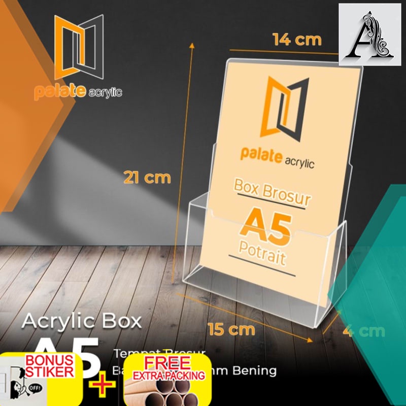 

Terlaris RAK/TEMPAT BROSUR BROCHURE ACRYLIC/AKRILIK UKURAN A5 PREMIUM TERLARIS