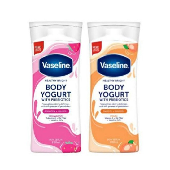 Vaseline healty bright  body yogurt 200ml varian strawberry ,peach [body lotion]