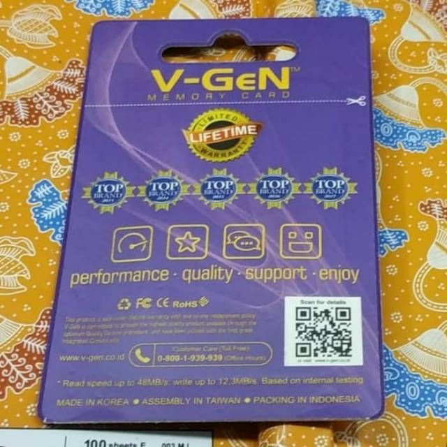 micro sd vgen 4gb microsd v-gen 4gb class 6 original resmi v-gen