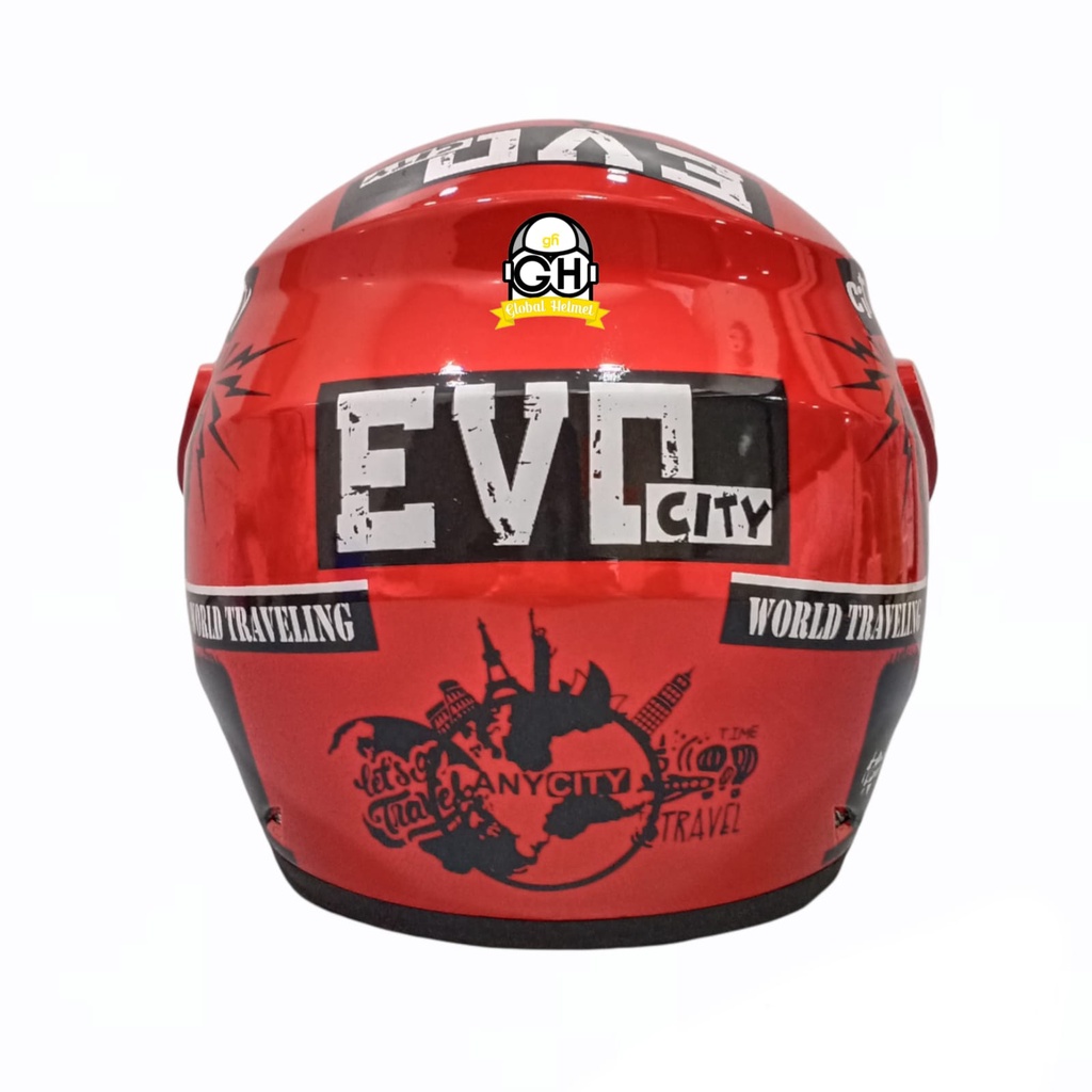 HELM EVOLUTION PARIS RED HALF FACE MURAH MODEL GM EVO