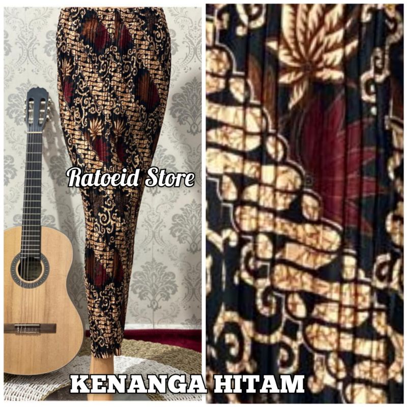 [200 Motif - Part 01] Rok Plisket Batik Panjang / Rok Batik / Rok Kebaya / Rok Wisuda / Bawahan Kebaya / Bawahan Batik / Rok Kondangan / Rok Pengantin / Rok Akad / Rok Lamaran / Rok Span / Rok Prisket Batik Jumbo Batik Production Original By Ratoeid Store-NO.19 Kenanga hitam