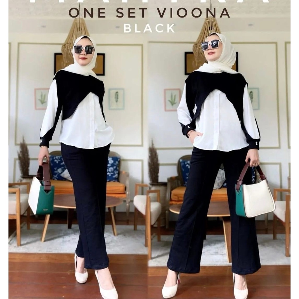 SETELAN VIOONA FASHION WANITA TERLARIS TERBARU / PAKAIAN KASUAL LENGAN PANJANG TWO PIECE