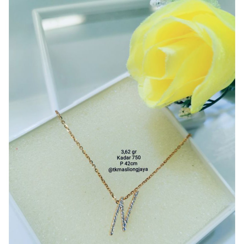 kalung Alpha Star huruf N Kalung Love kalung permata