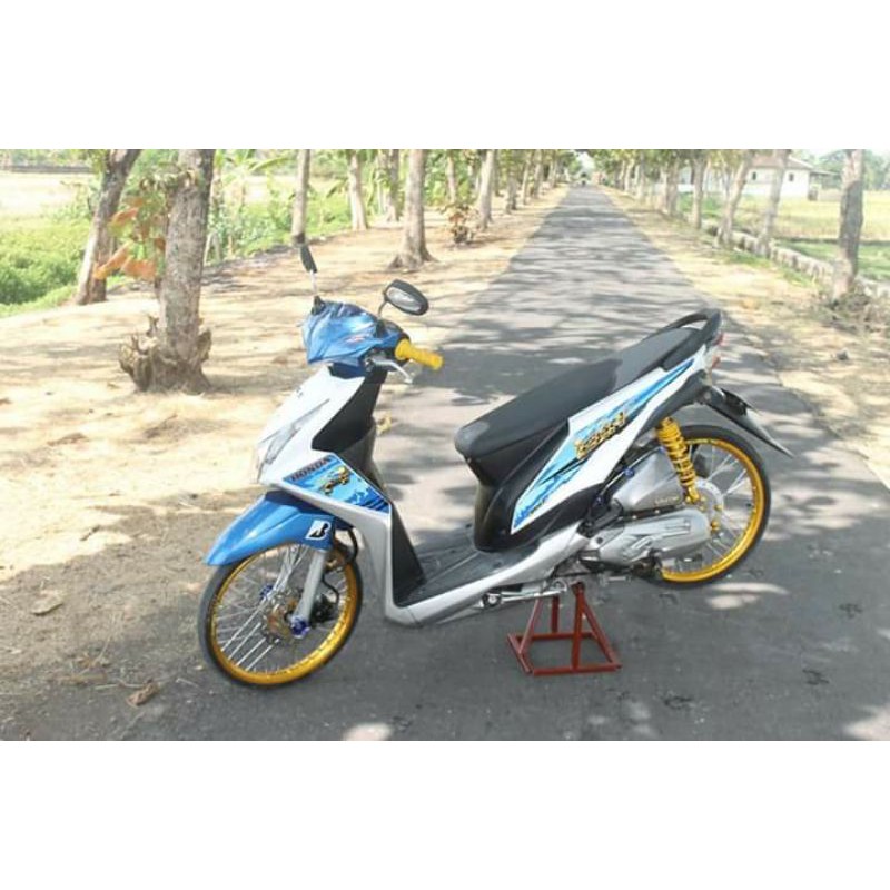 striping variasi honda beat fi icon petir biru 2013-2015