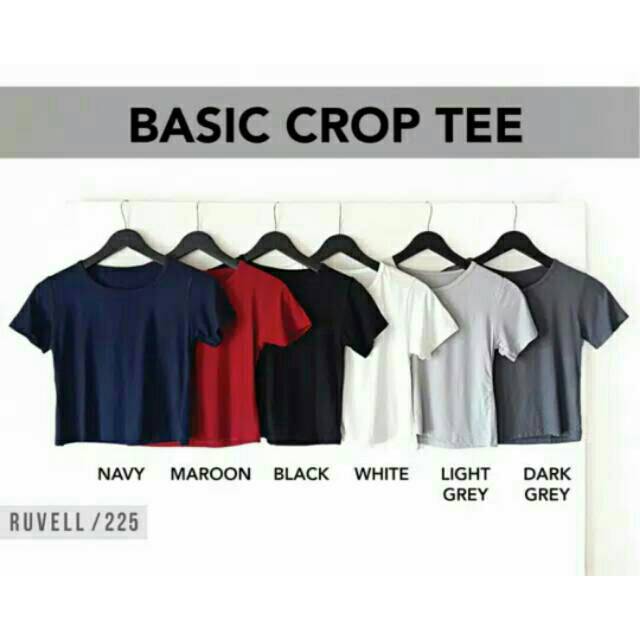 BASIC CROP TEE / BAJU CROP TOP /KAOS POLOS