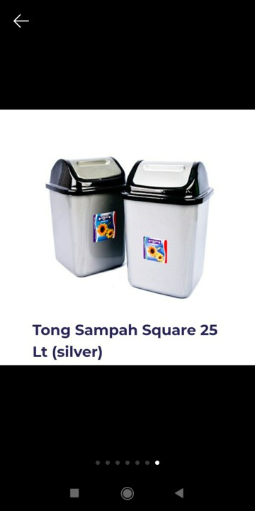 Tempat Sampah Square Tutup Goyang Coklat Lucky Star 25 Lt