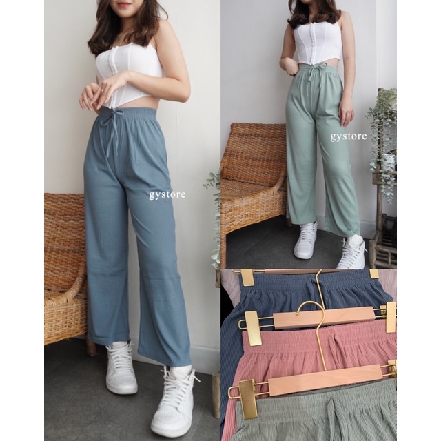 Long Cullotes Mona | Celana Knit Kulot Wanita