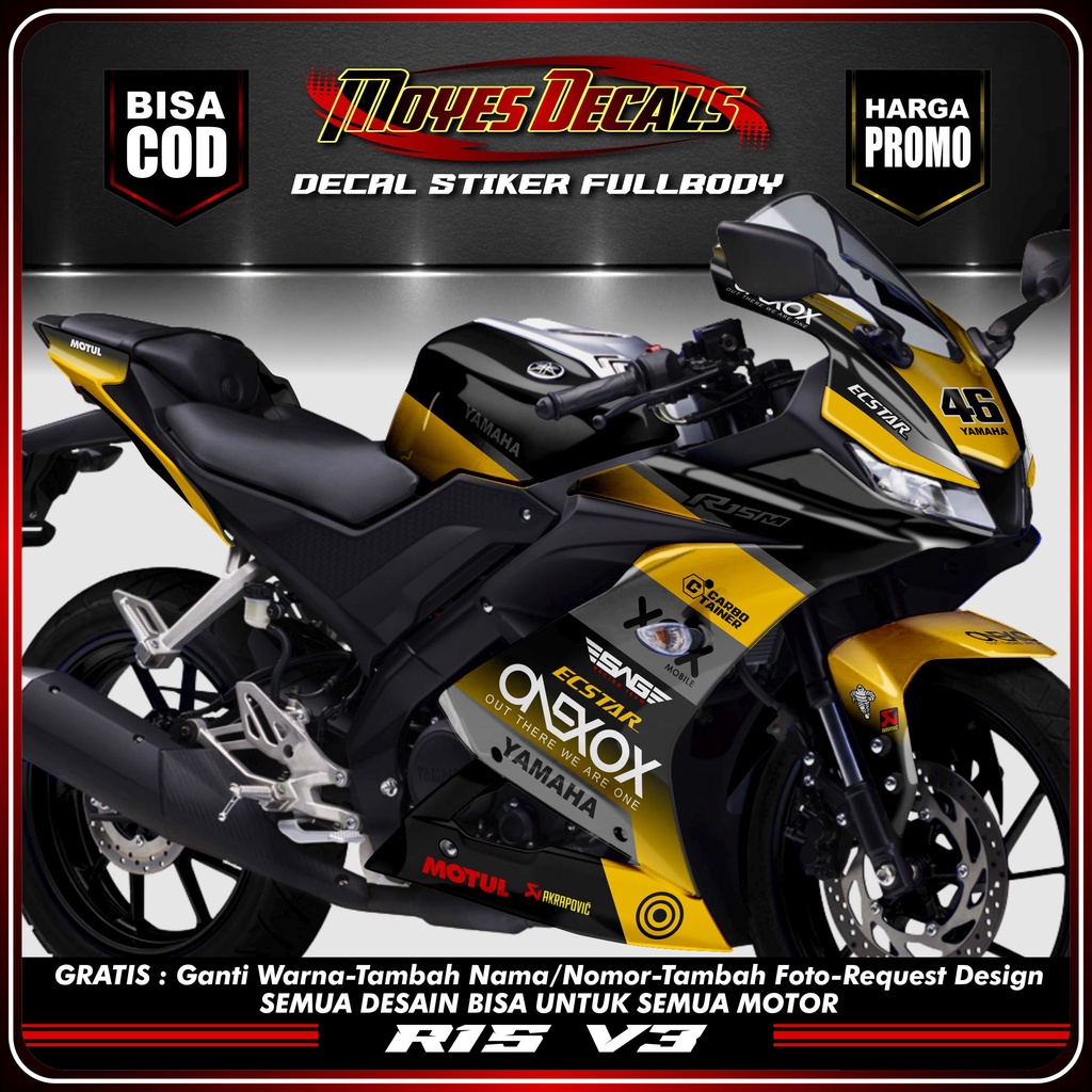 BISA COD decal r15 v3 stiker decal sticker r15 v3 stiker yamaha r15 stiker fullbody r15 v3 sticker m