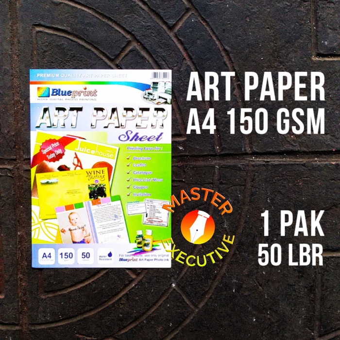 

(DISKON TERMURAH) Blueprint Art Paper Sheet A4 150 gsm 50 lbr / Kertas Foto Brosur