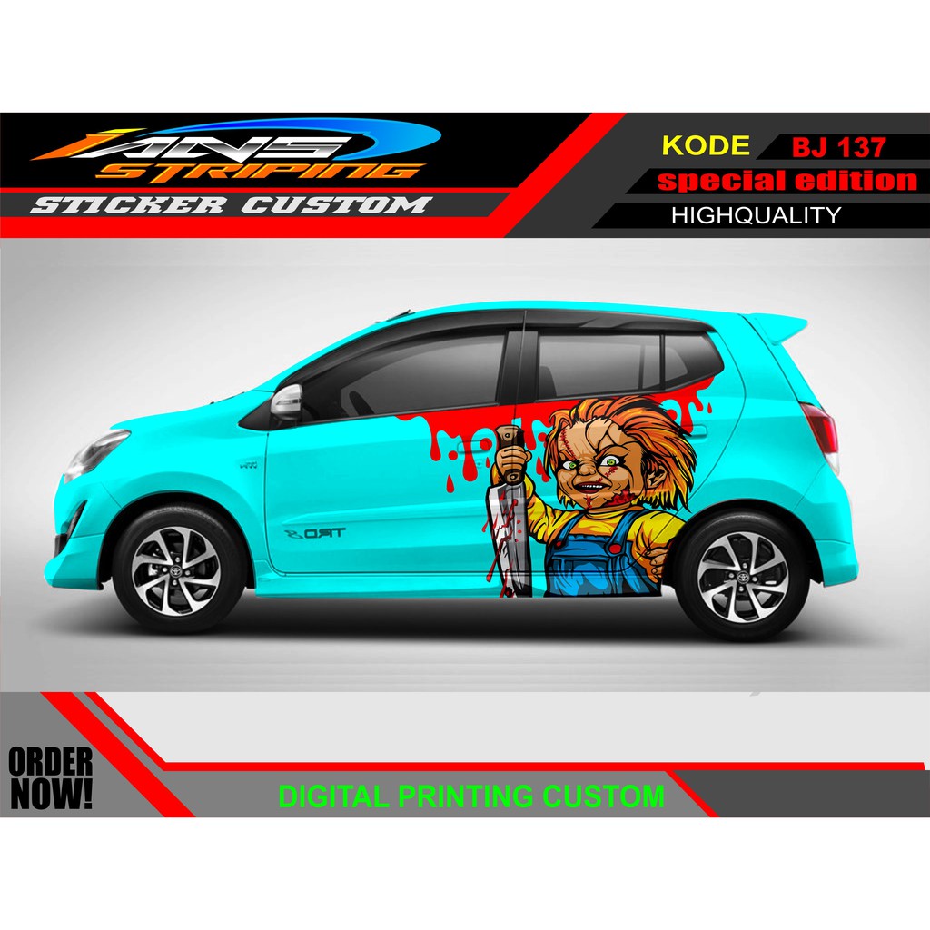 STIKER VARIASI MOBIL AYLA / STICKER HONDA JAZZ / STICKER DECAL MOBIL JAZZ / DECAL STICKER MOBIL