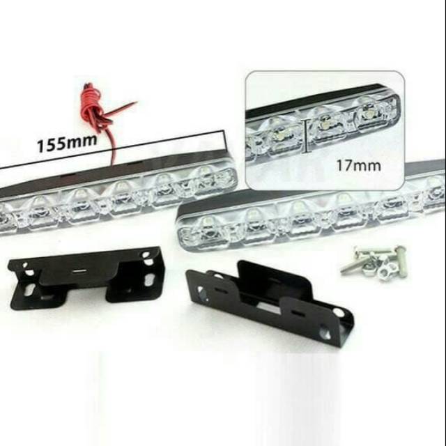 LAMPU DRL MOBIL 6 LED GOOD QUALITY DPT 2 PCS/SEPASANG