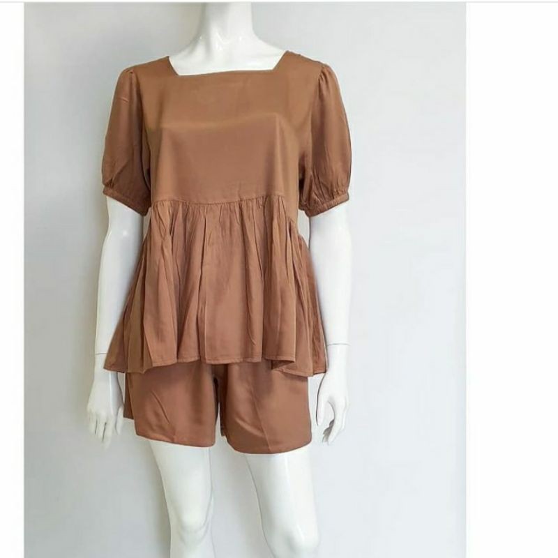 piyama setelan babydoll rayon twill