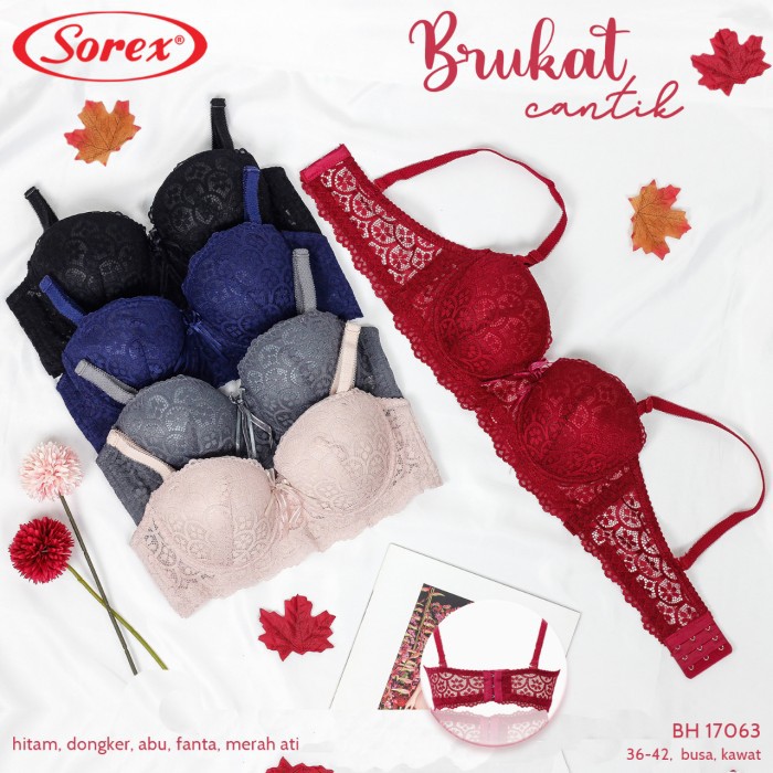 BH Bra Renda Brukat Brokat Cantik Kawat 36-42 Sorex 17063 Original