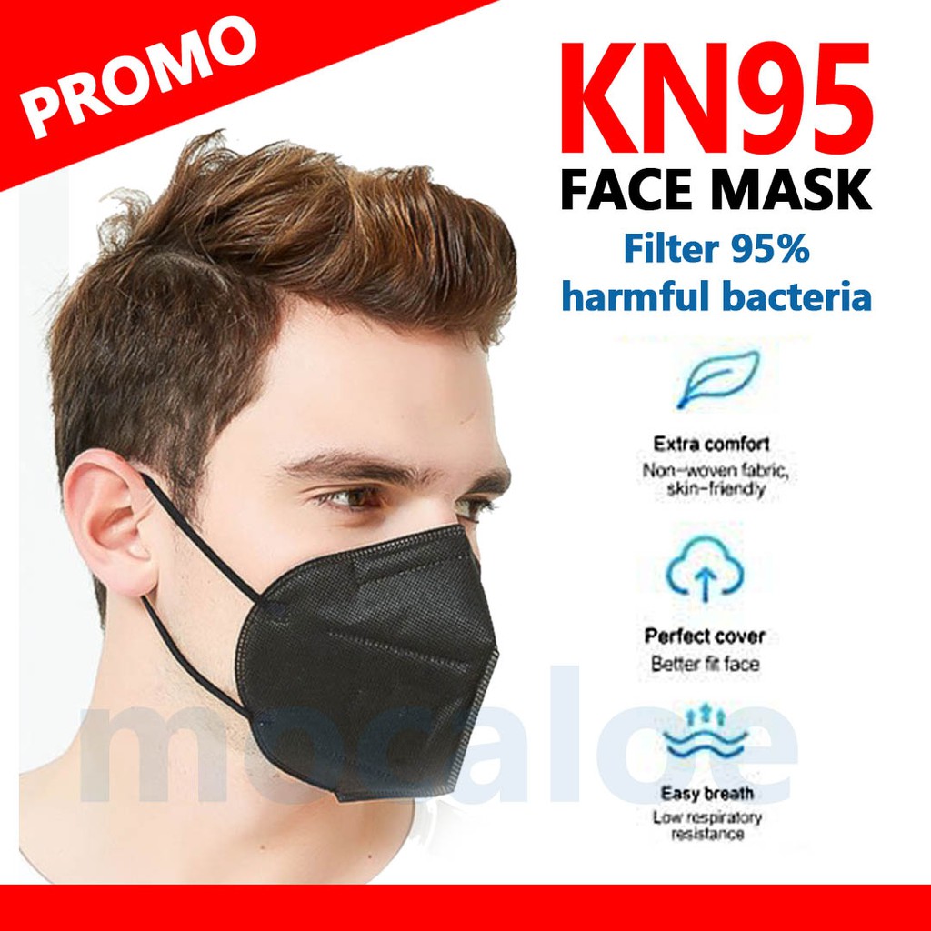Masker Medis KN95 Onecare One Care 5 PLY isi 10 PCS / Disposable Mask Medical Grade Warna Hitam