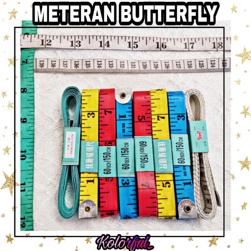 Metlin / Meteran Kain / Meteran Baju / Meteran Badan / Meteran Penjahit /Meteran Serbaguna Butterfly