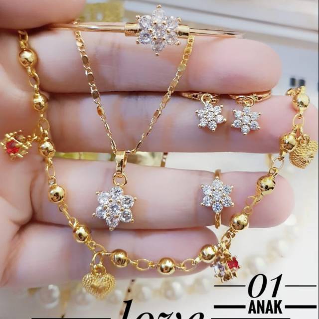 Xuping set perhiasan anak lapis emas 18k 1603h