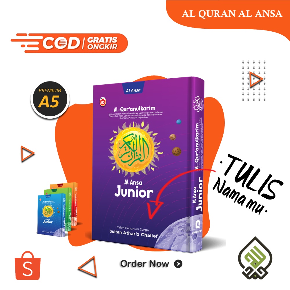 AL QURAN AL ANSA PERKATA LATIN MOTIF ANAK JUNIOR - A5